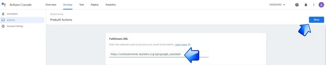 fullfilment url google action