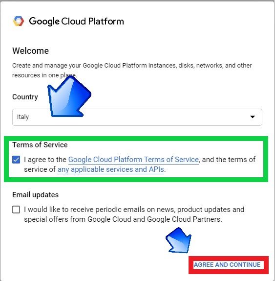 termini di servizio google cloud platform