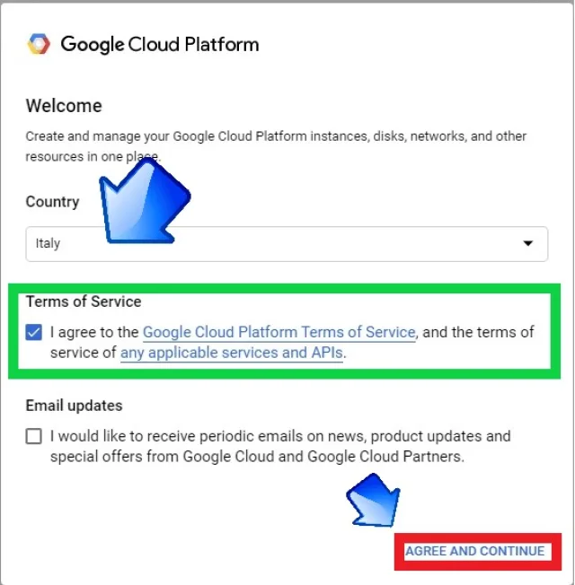 termini di servizio google cloud platform