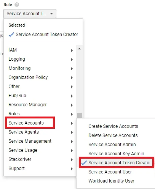 Role Service Account
