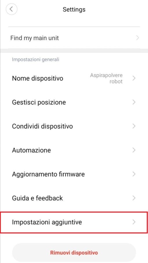 Impostazioni Aggiuntive