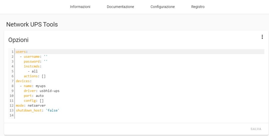 Configurazione Addon
