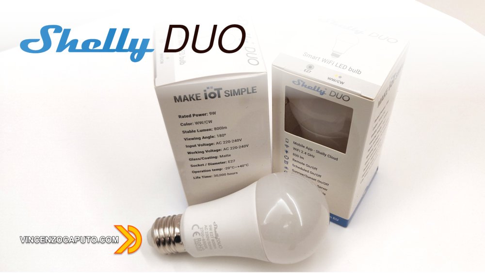 Lampadina LED Smart Shelly DUO E27 - Wi-Fi, Dimmerabile, Compatibile Con Alexa E Google Home