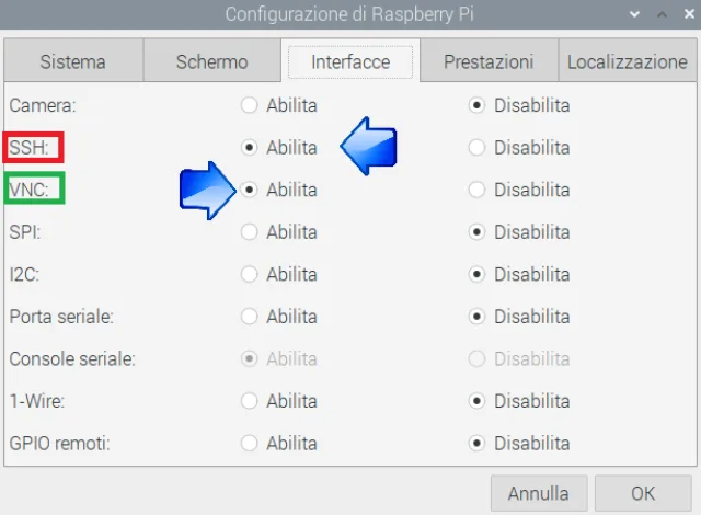 Screenshot Raspberry SSH VNC