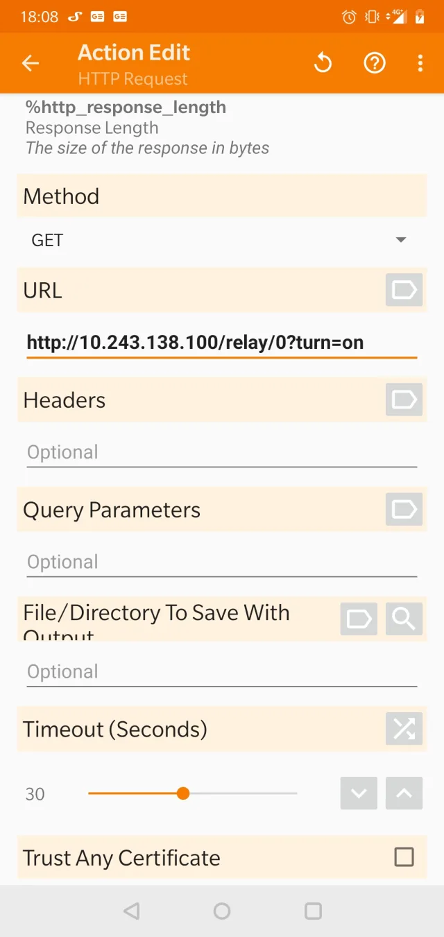Dettaglio Task http request