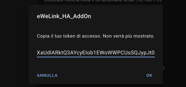 token di accesso