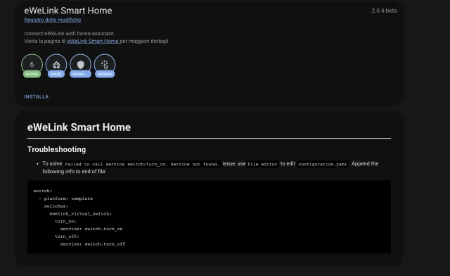 pagina iniziale addon