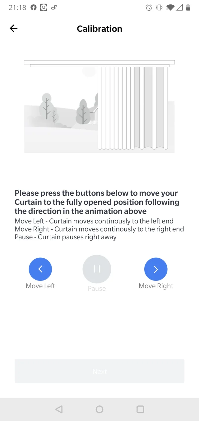 Switchbot curtain app calibrazione