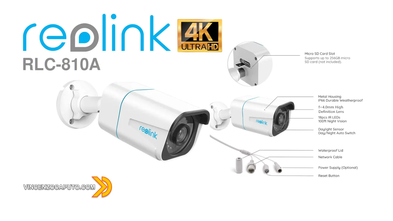 Reolink RLC-810A - la monitoraggio video in 4K