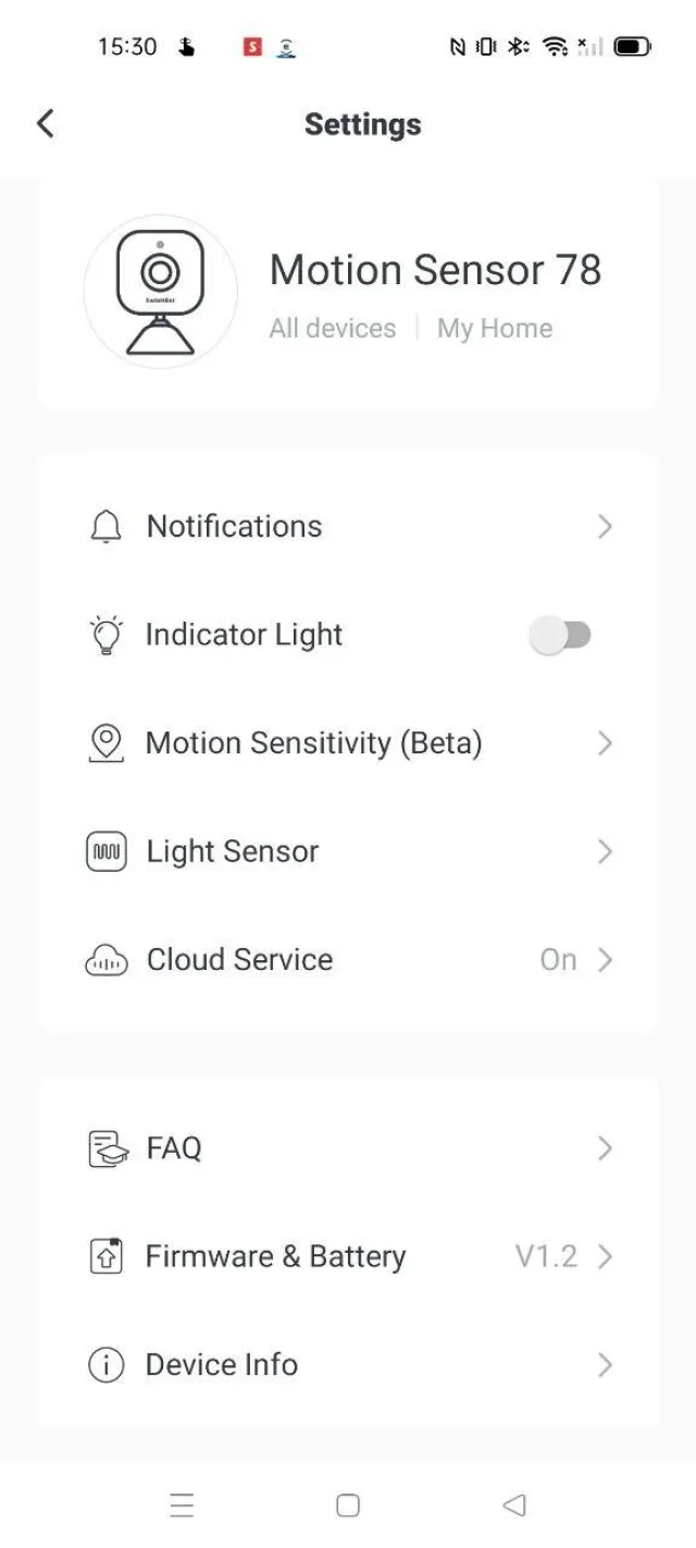 App SwitchBot impostazioni