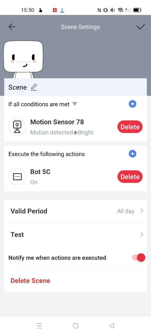 App SwitchBot esempio di automazione