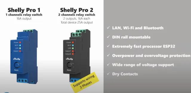 shelly pro 1 e 2