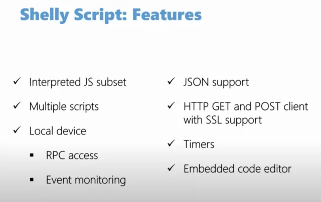 shelly script funzioni attuali