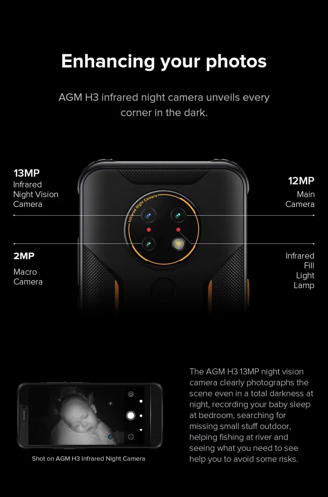 AGM H3 dettaglio fotocamere