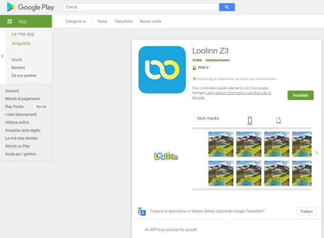 Loolinn Z3 app su Play Store