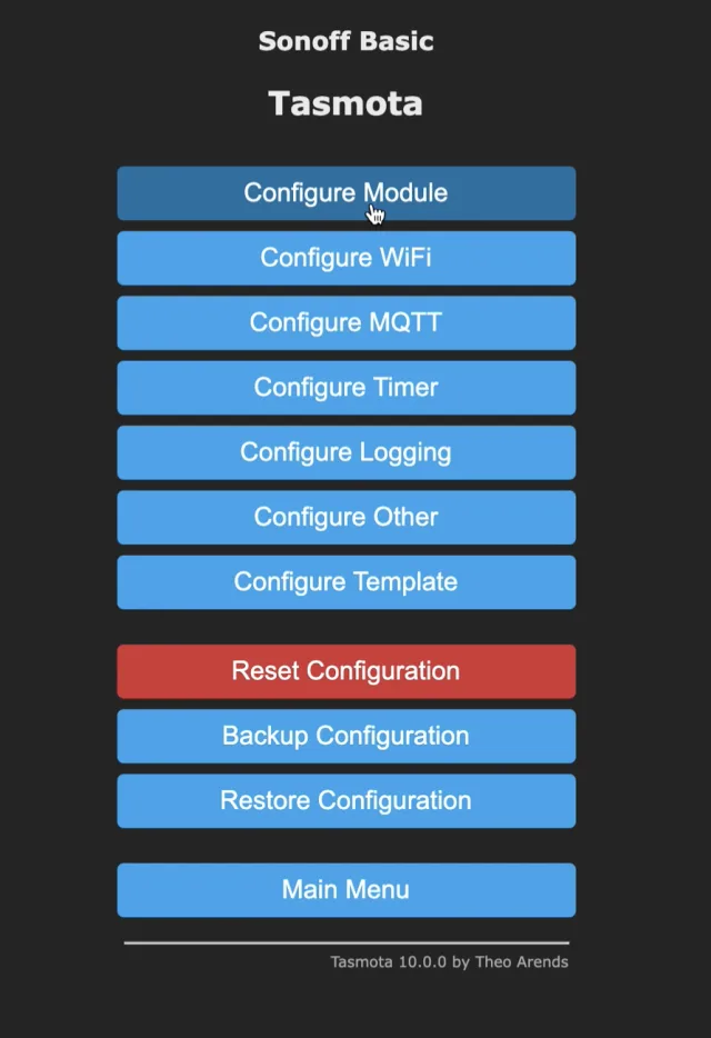 configurazione tasmota 3