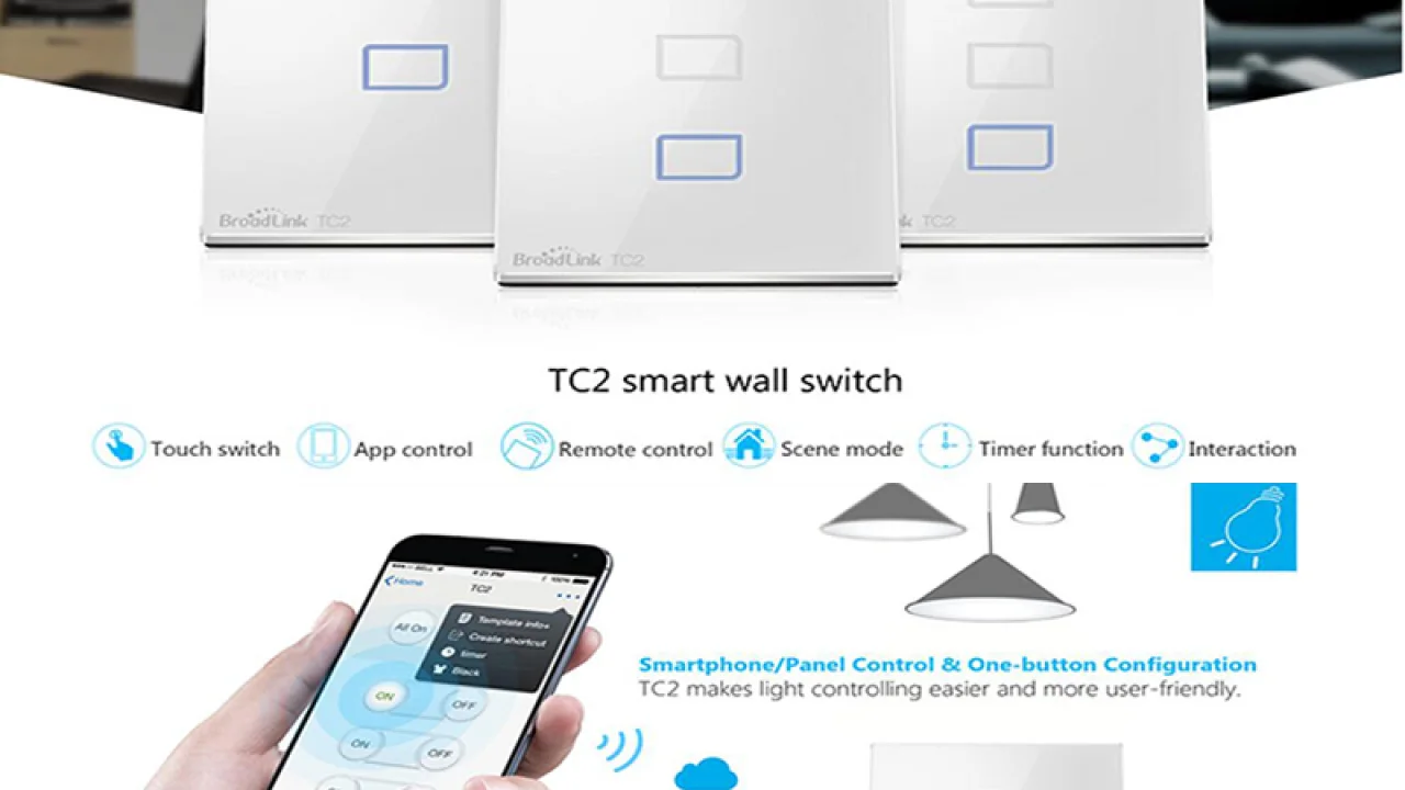 Interruttore Smart BroadLink TC2 in azione con Tasker