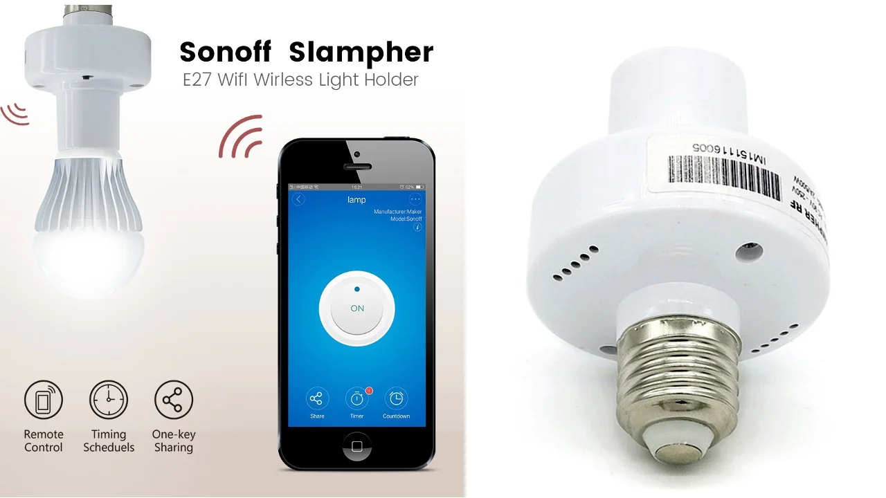 Sonoff Slampher - la nostra prova dell'adattatore per lampadine Itead