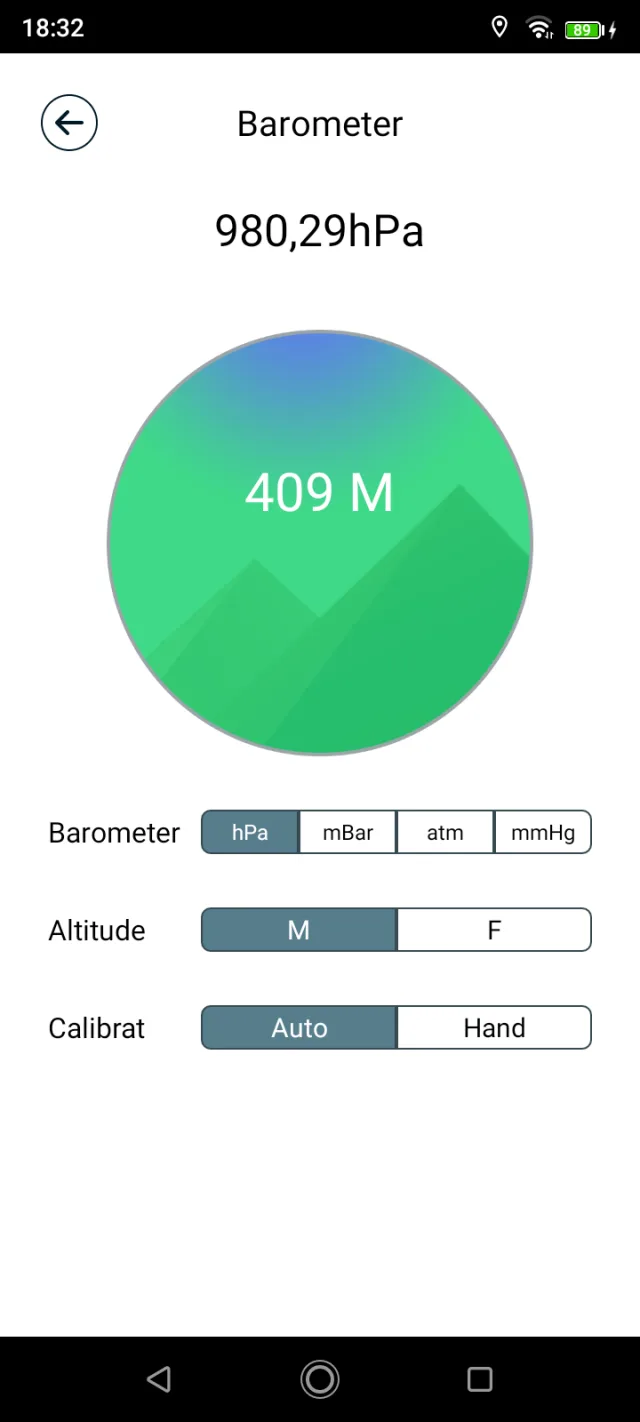 Schermata app barometro Umidigi Bison X