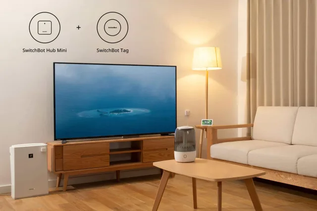 SwitchBot tag NFC esempio di accensione TV