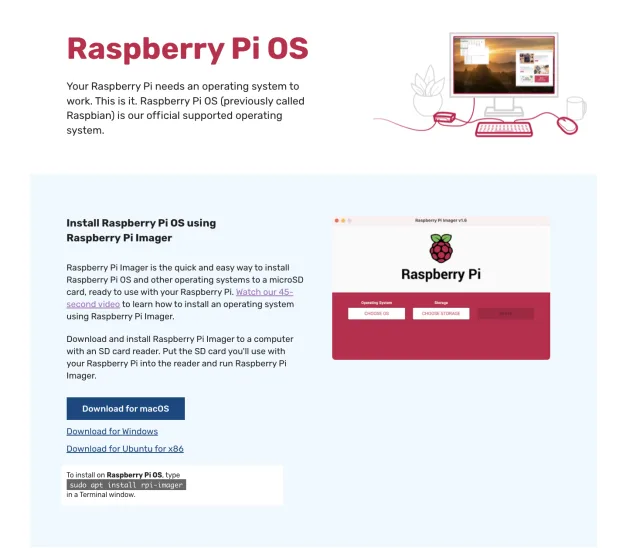 pagina ufficiale download raspberry