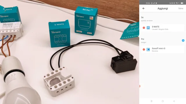 App eWeLink creazione scena con S-Mate