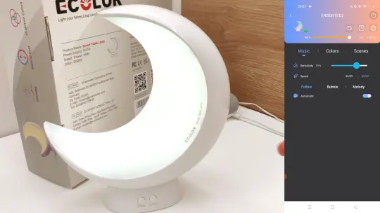 Ecolor E4B08 - Lampada Smart Bluetooth da Tavolo con batteria integrata