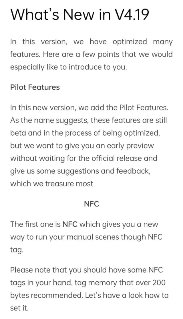 Novità eWeLink V 4.19.0