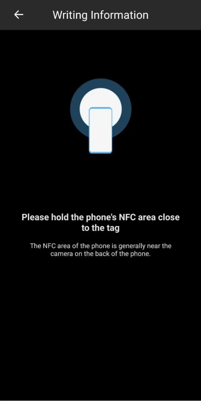 App ewelink operazione di scrittura tag