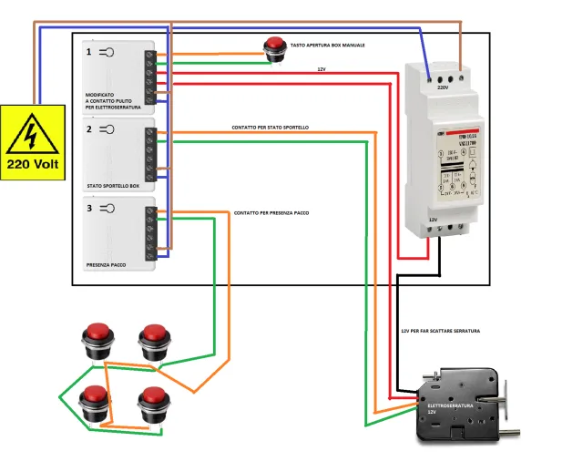 schema elettrico per la realizzazione e i collegamenti