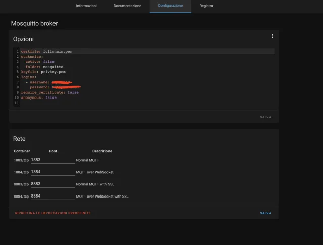 file di configurazione mqtt