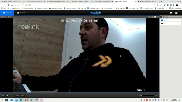 Reolink Duo WiFi all'interno di un browser web tramite protocollo HTTP su porta 80