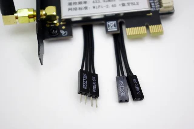 Scheda Tuya per accensione remota PC dettaglio connettori jumper