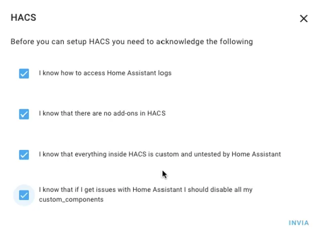 spunta tutte le voci