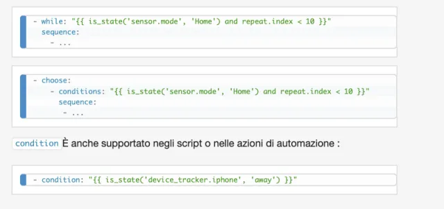 schermata con condizione