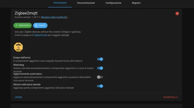 impostazioni zigbee2mqtt