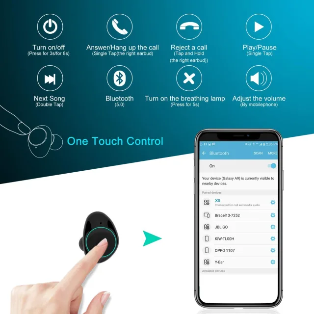 Auricolari bluetooth 5.0 Muzili TWS-x9 - la nostra prova