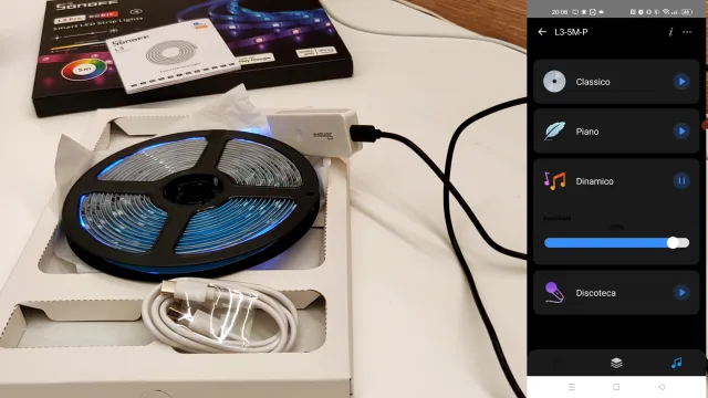 Sonoff L3 pro RGBIC app eWeLink impostazione illuminazione a ritmo di musica