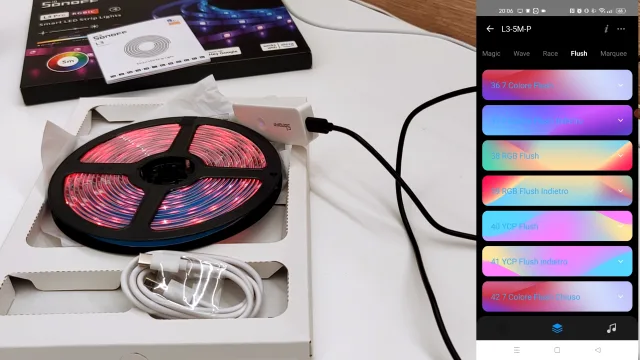 Sonoff L3 pro RGBIC app eWeLink scelta effetti luminosi