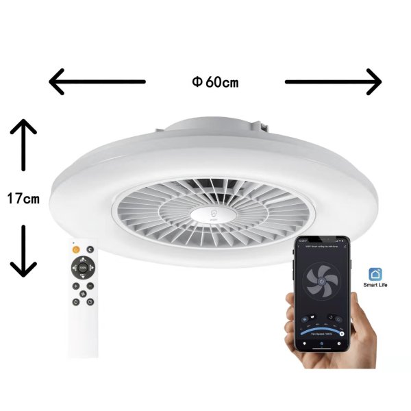 Illuminazione Smart, Plafoniera con ventilatore by Wiby Italia powered by  Tuya e Home Assistant