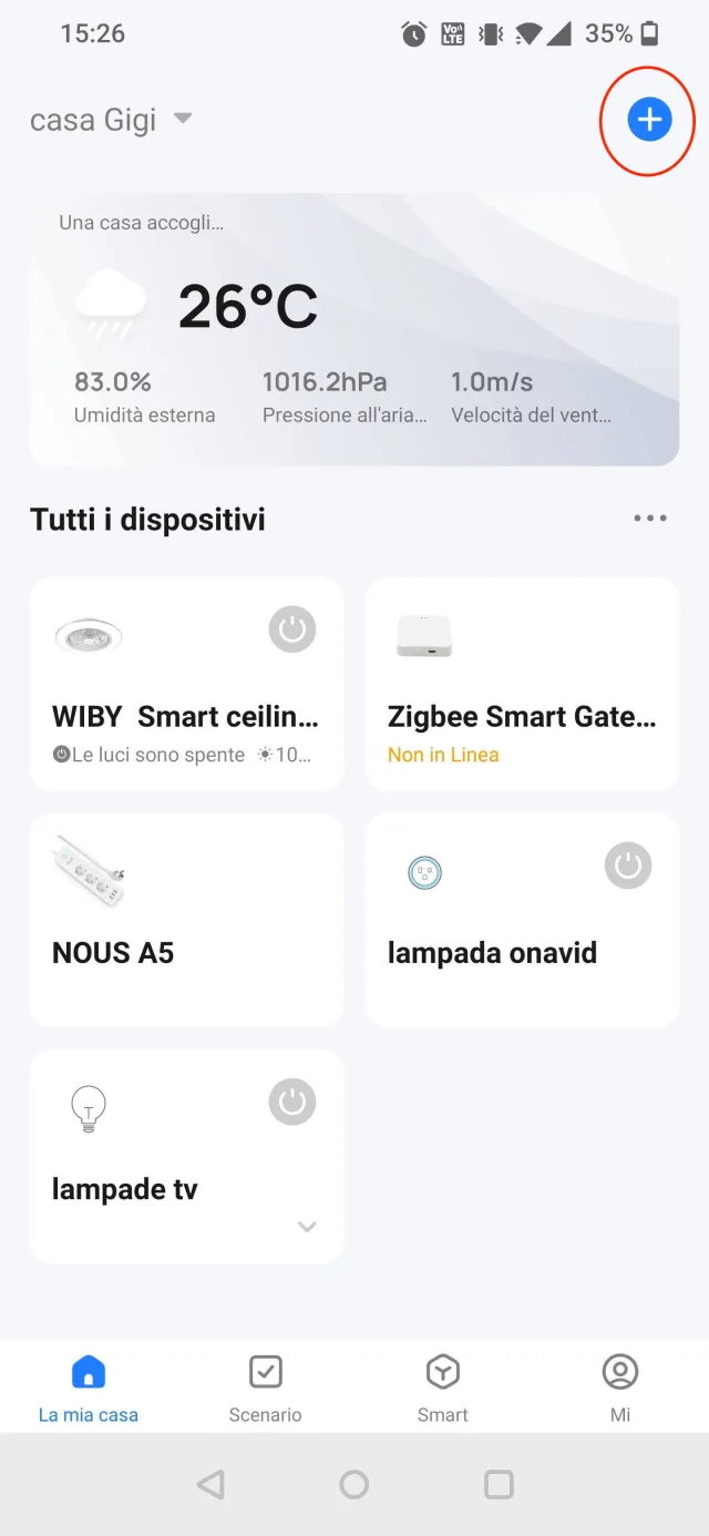 aggiungi dispositivo