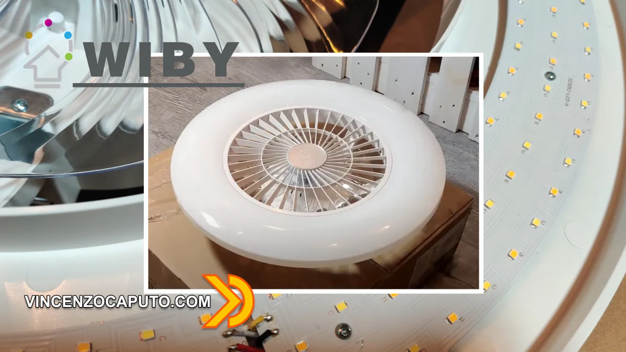 Plafoniera con ventilatore by Wiby Italia powered by Tuya e Home Assistant