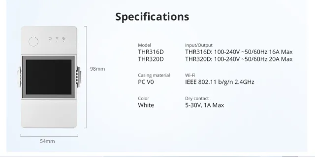 Sonoff TH Elite specification