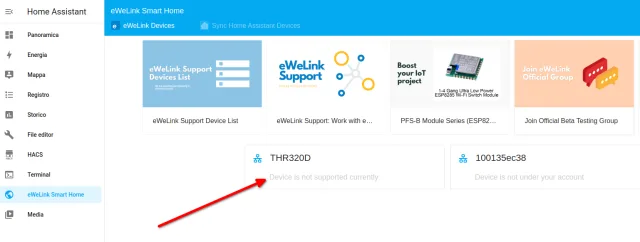 Sonoff TH Elite home assistant integrazione