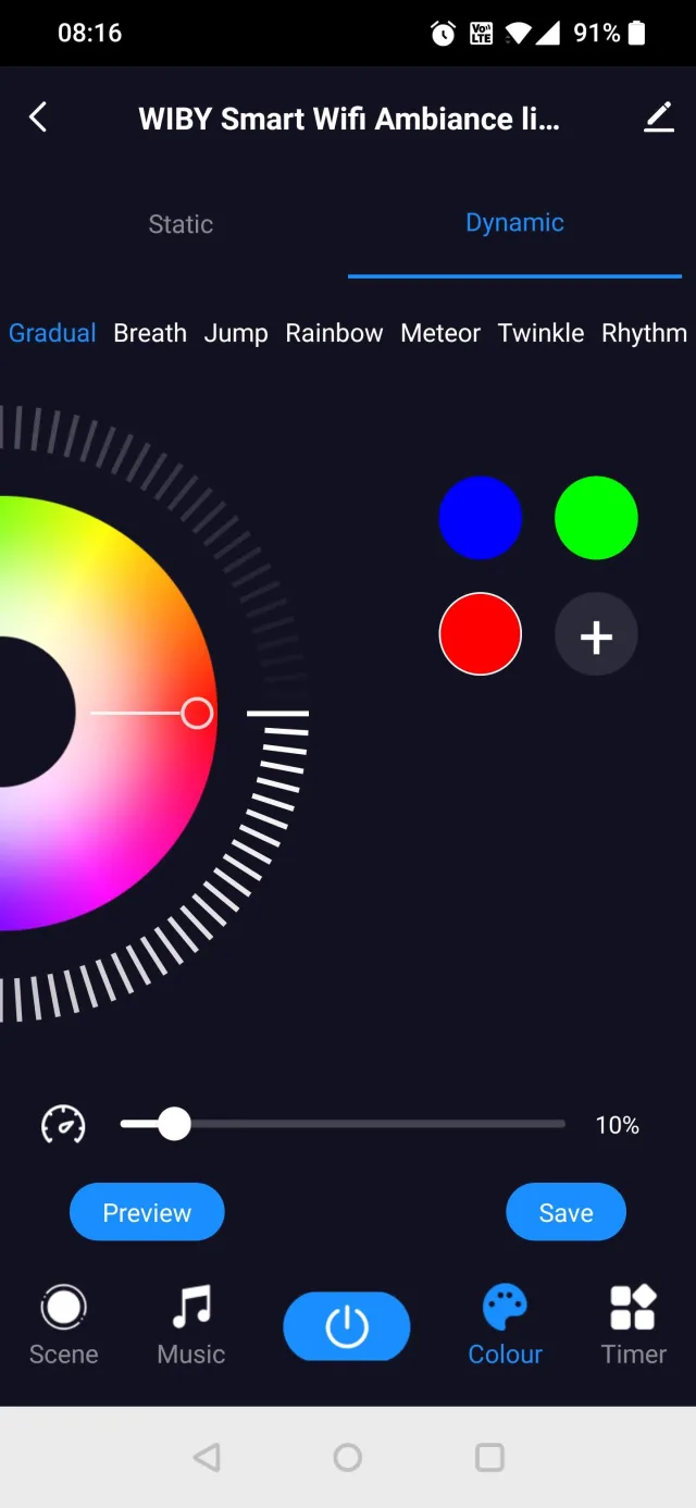 illuminazione dinamica lampada