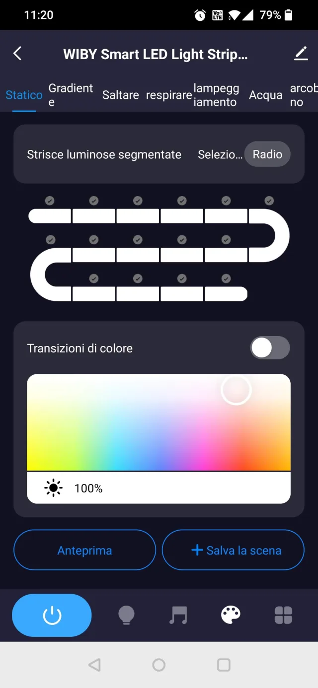 segmentazione strip led