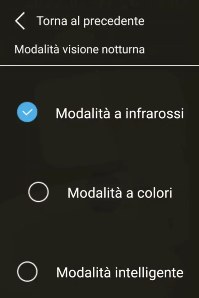 modalità visione notturna