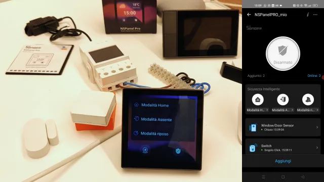 Sonoff NSPanel PRO modalità allarme