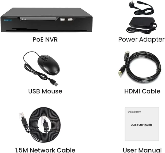contenuto della confezione NVR veezoom