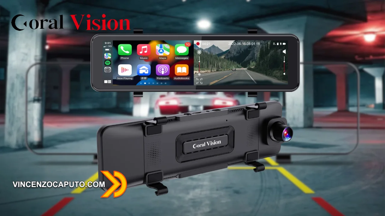 Coral Visione R9 Mirror Dashcam, lo specchietto smart con Android Auto e CarPlay integrati